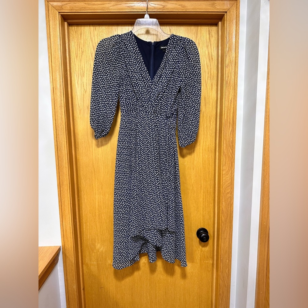 DKNY blue white dress